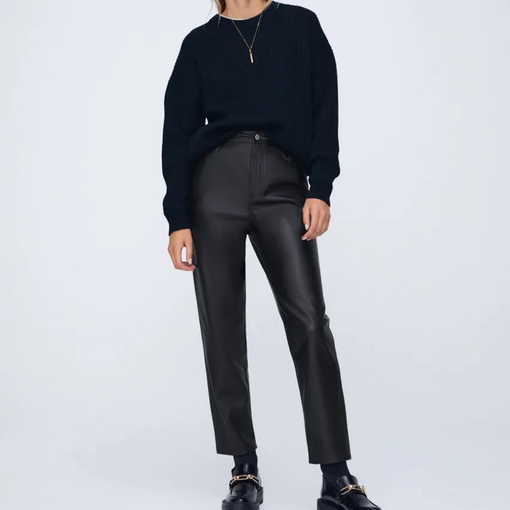 Zara leather mom fit pants